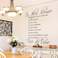 In Dieses Haus Wir Tun Zweite Chancen Sind Familie Wand Zitat Aufkleber Regel Sticker - 104 von WallPlaza