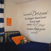 Lassen Sie Ihre Träume, Die Größer Als Angst - Inspirierende Vinyl Wand Aufkleber Multi Farbe/Größe Zu Wählen 171 Werden von WallPlaza