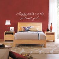 Wand Aufkleber Happy Girls Sind Die Hübschesten Mädchen Audrey Hepburn Vinyl Aufkleber-067 von WallPlaza