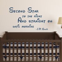 Zweiten Stern Rechts - Peter Pan Kinderzimmer Wandtattoo Kinder Vinyl Wand Zitat Kunst Dekor-096 Zweiten Stern Rechts - Peter Pan Kinderzimmer Wandtattoo Kinder Vinyl Wand Zitat Kunst Dekor-096 von WallPlaza