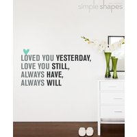 „Ich Liebe Dich Immer"-Zitat-Schriftzug-Aufkleber von WallQuoteDecal
