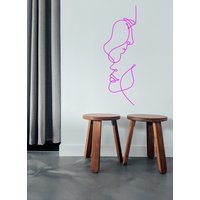 Line Art One Line Paar Kuss Liebe Wandtattoal Kunst Minimal Simple Sticker von WallSlapStudios