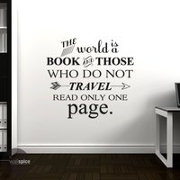 Die Welt Ist Ein Buch Und Wer Nicht Lesen Nur Eine Seite Vinyl & Wandaufkleber Reisen von WallSpiceDecals