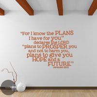 Jeremiah 2911 Denn Ich Die Pläne Bibel Vers Zitieren Vinyl & Wandaufkleber Weiß von WallSpiceDecals