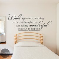 Wachen Sie Jeden Morgen Mit Dem Gedanken, Den Ist Etwas Wunderbares Passieren Vinyl & Wandaufkleber Wachen Sie Jeden Morgen Mit Dem Gedanken, Den Ist Etwas Wunderbares Passieren Vinyl & Wandaufkleber von WallSpiceDecals