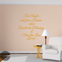 Zwei Engel Vom Himmel Gesandt Doppelte Segen Zweimal Die Liebe Vinyl & Wandaufkleber von WallSpiceDecals
