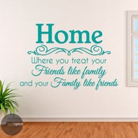 startseite, Wo Sie Ihre Freunde Wie Familie Und Ihrer Familie, Vinyl & Wandaufkleber Behandeln von WallSpiceDecals