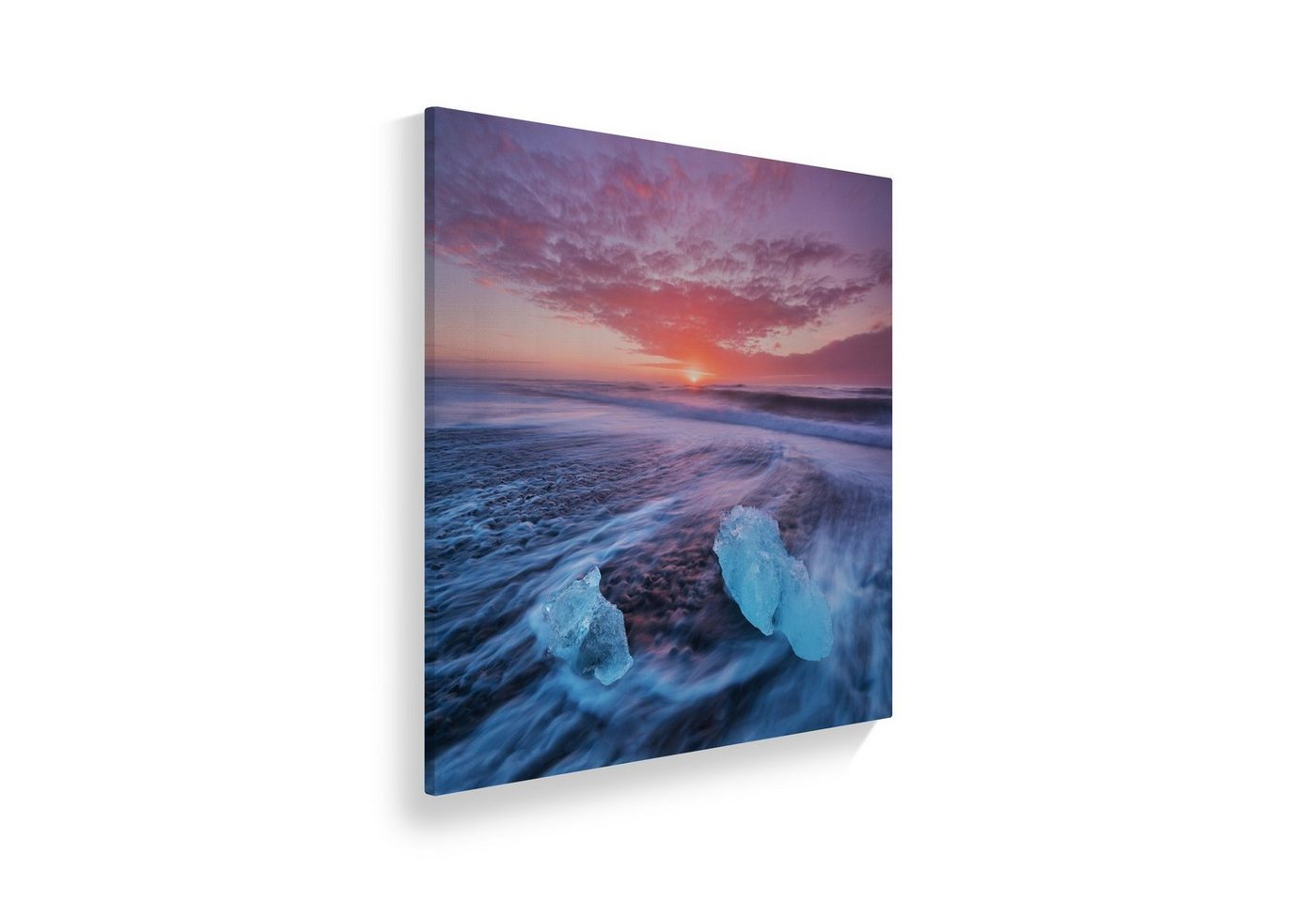 WallSpirit Leinwandbild "Diamond Beach - Island" - moderner Kunstdruck - XXL Wandbild, Leinwandbild geeignet für alle Wohnbereiche von WallSpirit