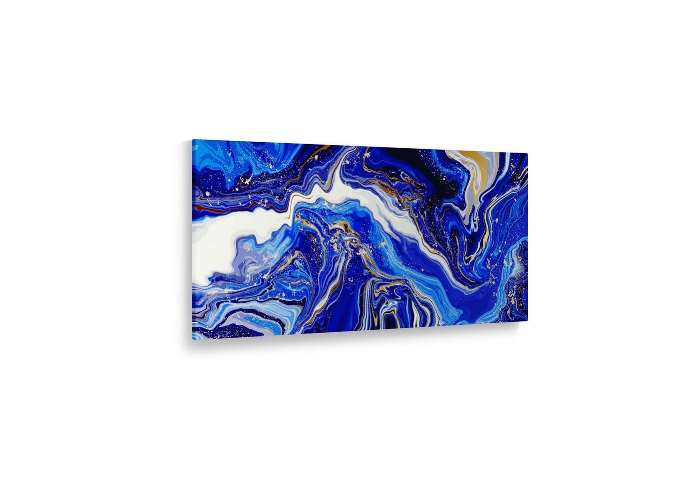 WallSpirit Leinwandbild Marmor Goldblau" - XXL Wandbild, Leinwandbild geeignet für alle Wohnbereiche" von WallSpirit