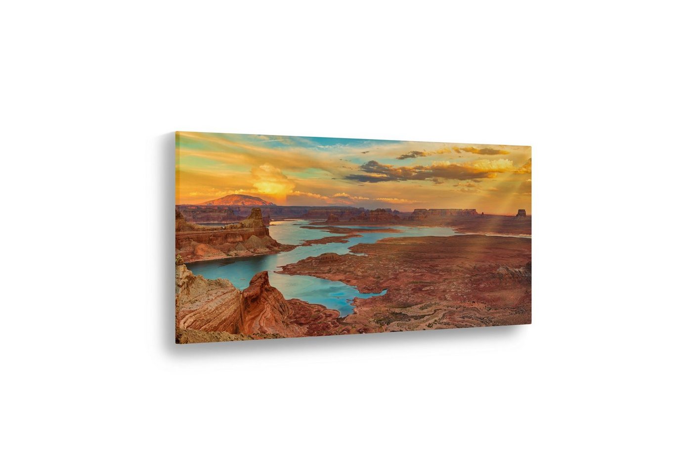 WallSpirit Leinwandbild "Sonnuntergang am Canyon" - moderner Kunstdruck - XXL Wandbild, Leinwandbild geeignet für alle Wohnbereiche von WallSpirit