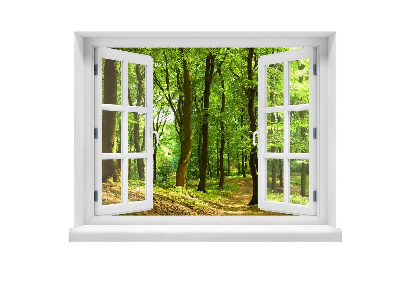 WallSpirit Wandsticker Fensterblick mit Aussicht", Selbstklebend, rückstandslos abziehbar" von WallSpirit