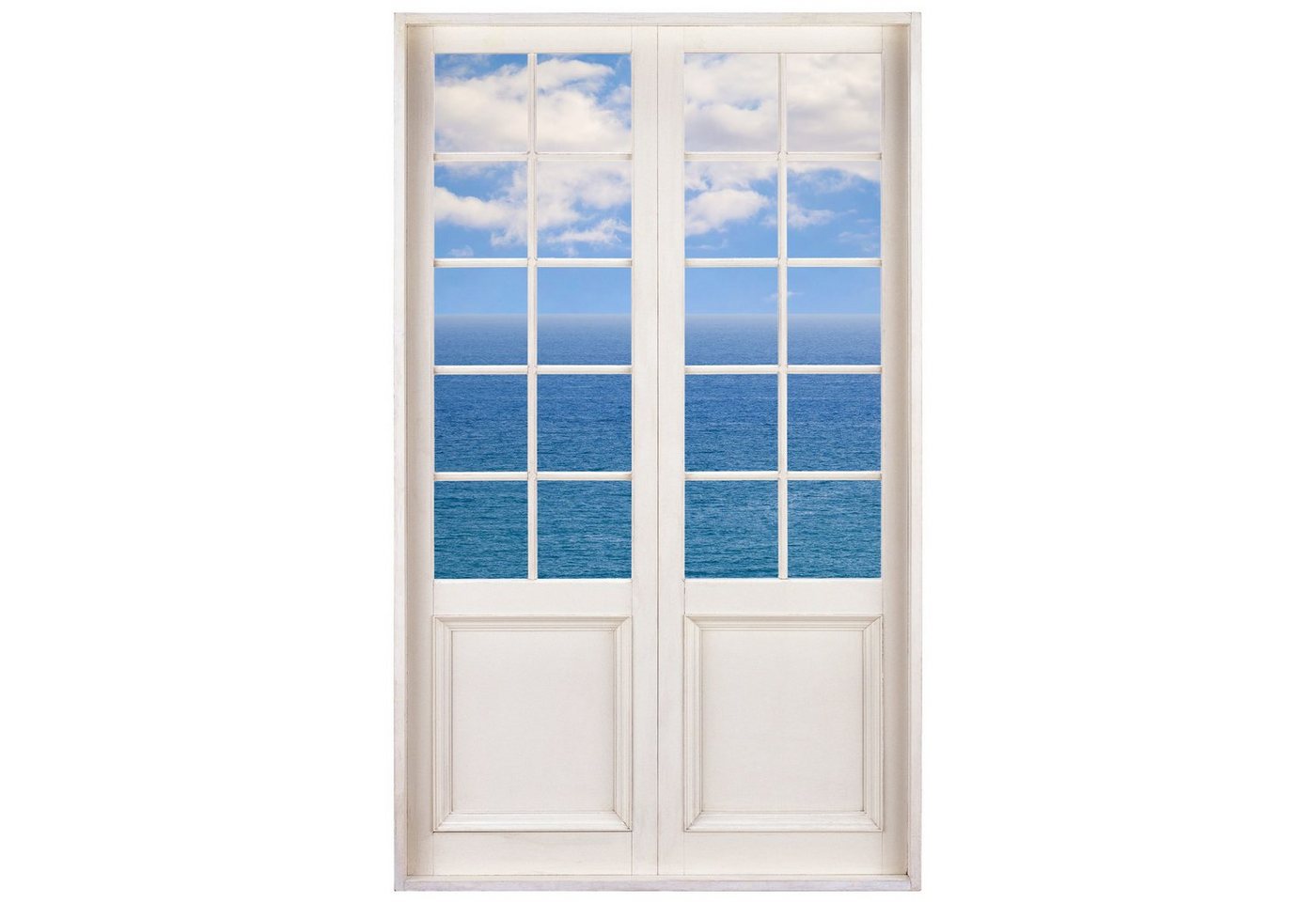 WallSpirit Wandsticker Terrassentür mit Ausblick" 120 x 200 cm - Wandtattoo (Einzelaufkleber, Montagefertig), Selbstklebend, hohe Klebkraft, rückstandslos abziehbar von WallSpirit