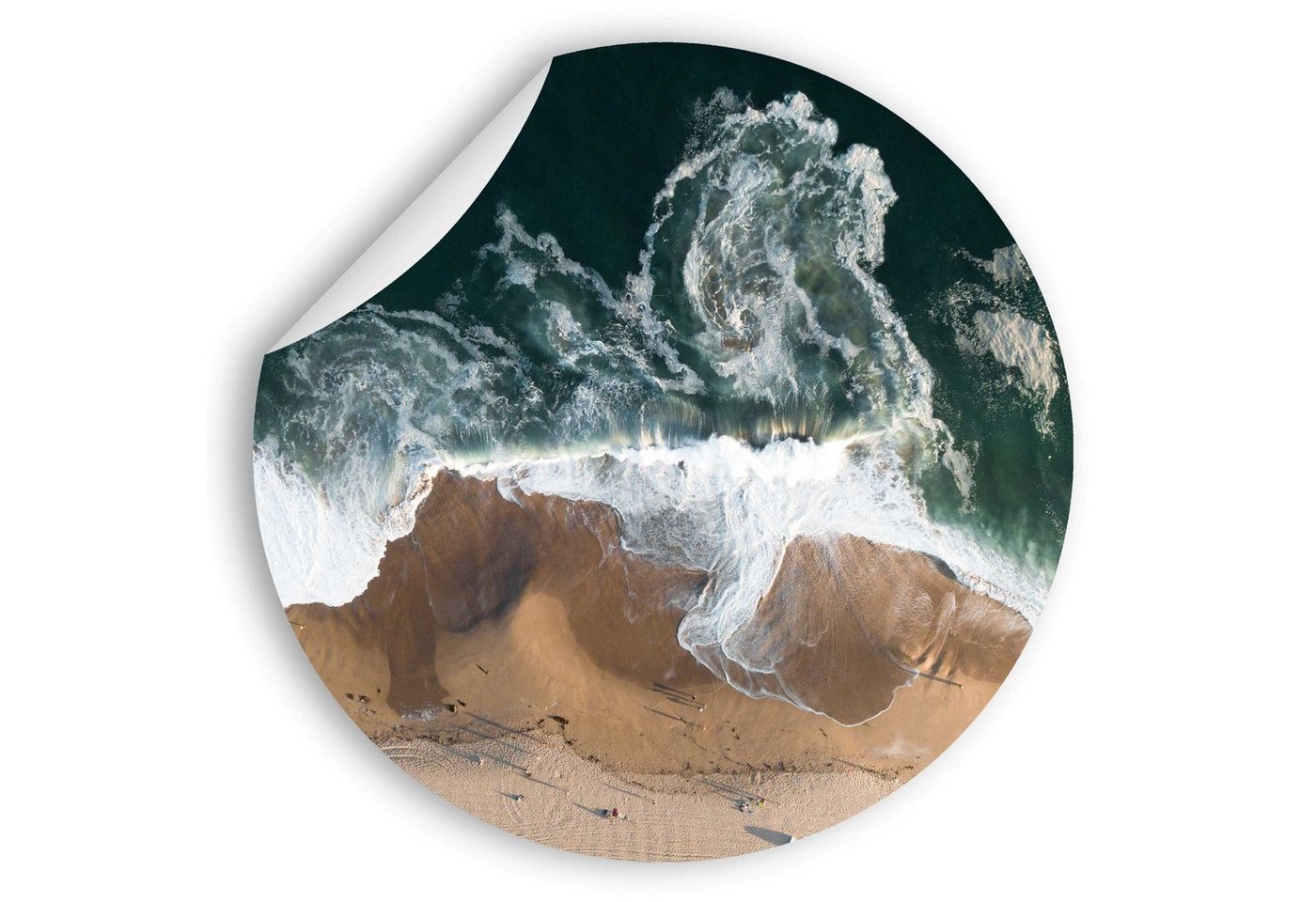 WallSpirit Wandsticker Wandaufkleber rund Strand und Meer", Selbstklebend, rückstandslos abziehbar" von WallSpirit