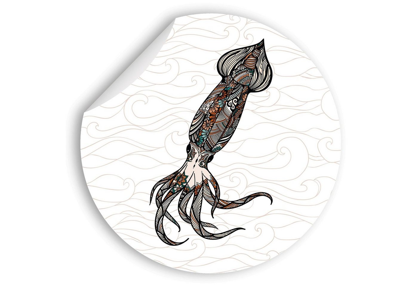 WallSpirit Wandsticker Wandaufkleber rund "Tintenfisch Mandala", Selbstklebend, rückstandslos abziehbar WallSpirit Wandsticker Wandaufkleber rund "Tintenfisch Mandala", Selbstklebend, rückstandslos abziehbar von WallSpirit