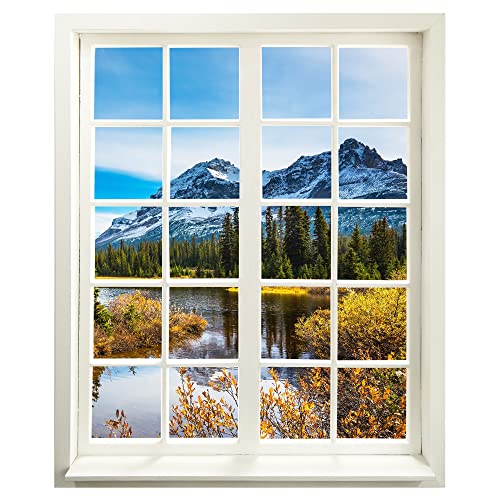 Wandtattoo - Fenster mit Aussicht "Berge" 99 x 120 cm (BxH) - Wandaufkleber - Wandsticker von WallSpirit