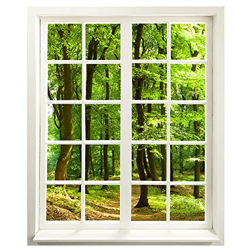 Wandtattoo - Fenster mit Aussicht "Wald" 99 x 120 cm (BxH) - Wandaufkleber - Wandsticker von WallSpirit
