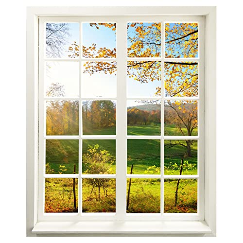 Wandtattoo - Fenster mit Aussicht "Waldlichtung" 83 x 100 cm - Wandaufkleber - Wandsticker von WallSpirit