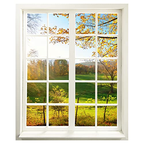 Wandtattoo - Fenster mit Aussicht "Waldlichtung" 99 x 120 cm - Wandaufkleber - Wandsticker von WallSpirit