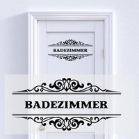 Türaufkleber Badezimmer - Vintage Türschild Wandtattoo Ornament Aufkleber Für Bad Tür Selbstklebend & in Vielen Farben Wählbar Türaufkleber Badezimmer - Vintage Türschild Wandtattoo Ornament Aufkleber Für Bad Tür Selbstklebend & in Vielen Farben Wählbar von WallabyDreams