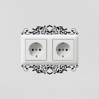 Wandtattoo Ornament Für Steckdose - Vintage Deko Doppelsteckdose Wandsticker Barock Stil Lichtschalter Umrandung Schwarz Wandtattoo Ornament Für Steckdose - Vintage Deko Doppelsteckdose Wandsticker Barock Stil Lichtschalter Umrandung Schwarz von WallabyDreams