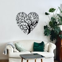 Abstraktes Herz Metall Baum Kunst, Wandkunst, Wand-Dekor, Wandskulptur, Moderne Valentinstag Geschenk, Geschenk Für Sie von WalladoraHomeDecor