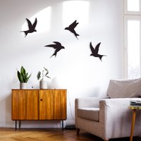 Fliegende Vögel Metall Wandkunst, 4Er Set Vogel Schwalbe Wanddekoration, Wandkunst Im Freien, Valentinstag Geschenk, Hochwertige von WalladoraHomeDecor