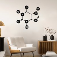 Koffein-Molekül Metall Wandkunst, Koffein-Molekül-Dekor, Wand-Dekor Für Cafe, Cafe Wand-Dekor, Coffee Shop Küchen-Dekor von WalladoraHomeDecor