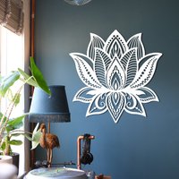 Lotus Mandala Metall Wanddekor, Wandkunst, Blume Mandala, Boho Kunst, Housewarming Geschenk, Muttertagsgeschenk, Blumenkunst von WalladoraHomeDecor