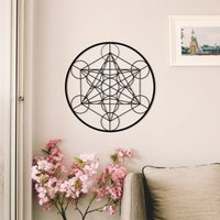 Metatron Cube Metallwandkunst Heilige Geometrie Skulptur von WalladoraWallArt