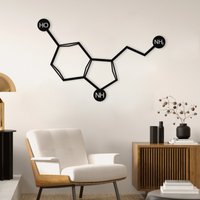 Serotonin Symbol Metall Wandkunst, Serotoin Molekül Patisserie Glück Housewarming Geschenk, Küchen Wanddekoration von WalladoraHomeDecor