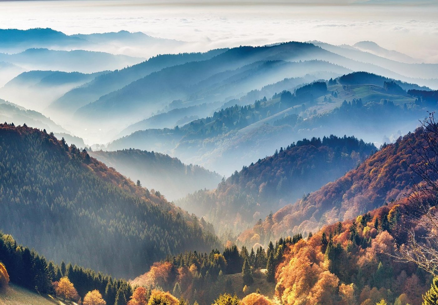 Wallarena Fototapete Berge Landschaft Natur Vlies Tapete Wohnzimmer Schlafzimmer Wandtapete, Glatt, Ausblick, Vliestapete inklusive Kleister von Wallarena