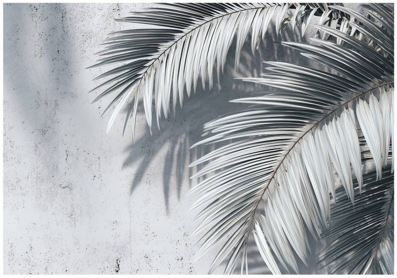 Wallarena Fototapete Blätter Beton Abstrakt Vlies Tapete Wohnzimmer Schlafzimmer Wandtapete, Glatt Vlies Washable, Blätter, Weiß, Beton, Grau, (Packung, 2 St., Vlies Fototapete), Vliestapete Weiß Wohnzimmer Schlafzimmer Küche Tapete + Kleister von Wallarena