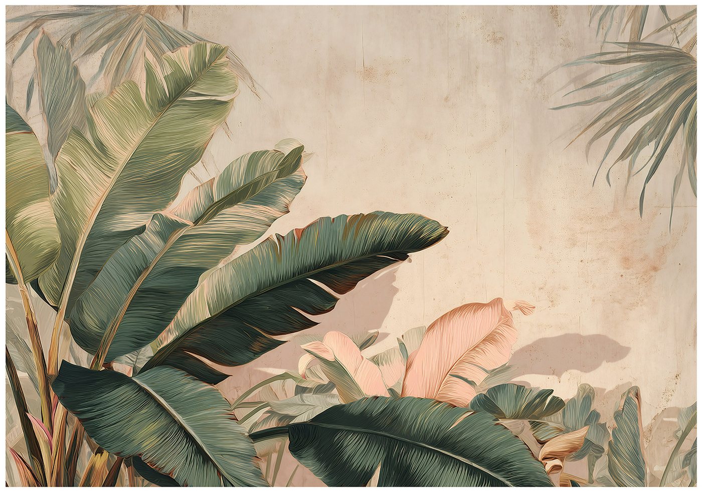 Wallarena Fototapete Blätter Beton Natur Vlies Tapete Wohnzimmer Schlafzimmer Wandtapete, Glatt Vlies Washable, Blätter, Grün, Natur, (Packung, 6 St., Vlies Fototapete), Vliestapete Grün Wohnzimmer Schlafzimmer Küche Tapete + Kleister von Wallarena