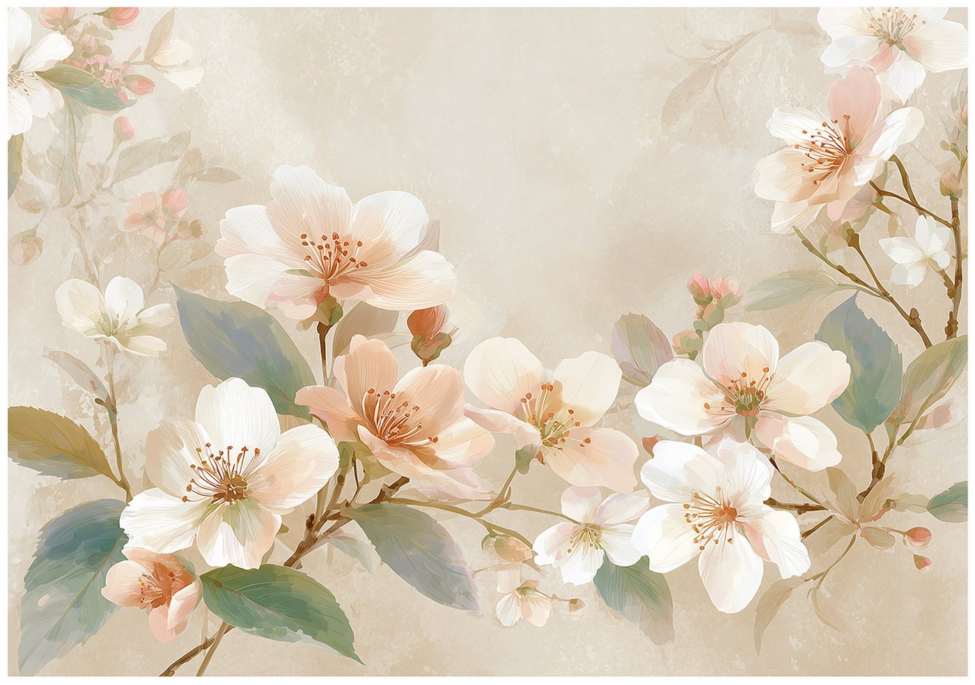 Wallarena Fototapete Blumen Abstrakt Beton Vlies Tapete Wohnzimmer Schlafzimmer Wandtapete, Glatt Vlies Washable, Blumen, Weiß, Gelb, Grün, Glamour, Natur, (Packung, 3 St., Vlies Fototapete), Vliestapete Weiß Wohnzimmer Schlafzimmer Küche Tapete + Kleister von Wallarena