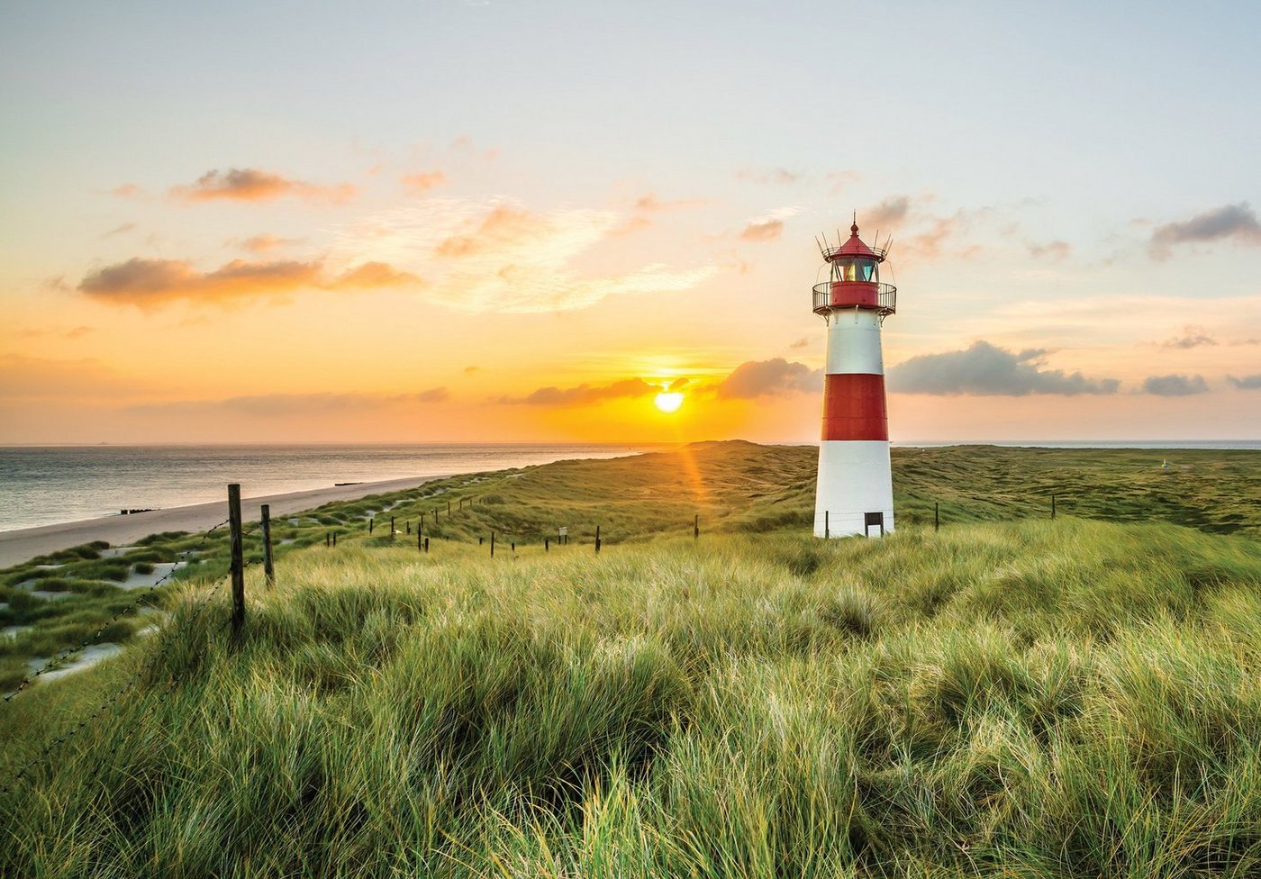 Wallarena Fototapete Leuchtturm Meer Natur Landschaft Vlies Tapete für Wohnzimmer oder Schlafzimmer Vliestapete Wandtapete Motivtapete, Glatt, Natur, Vliestapete inklusive Kleister von Wallarena