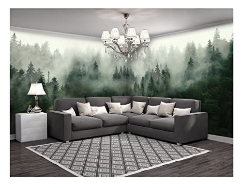 WallArena Fototapete XXL Eckfototapete 624x219 Wald Nebel Natur Panorama Wohnzimmer Schlafzimmer Wandtapete Vlies Tapete Motivtapeten UV-Beständig Montagefertig von WallArena