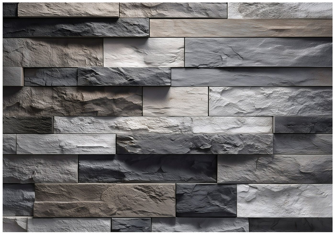 Wallarena Fototapete Ziegel Weiß Schwarz Vlies Tapete Wohnzimmer Schlafzimmer Wandtapete, Glatt Vlies Washable, Ziegelsteine, Weiß, Schwarz, (Packung, 4 St., Vlies Fototapete), Vliestapete Grau Wohnzimmer Schlafzimmer Küche Tapete + Kleister von Wallarena