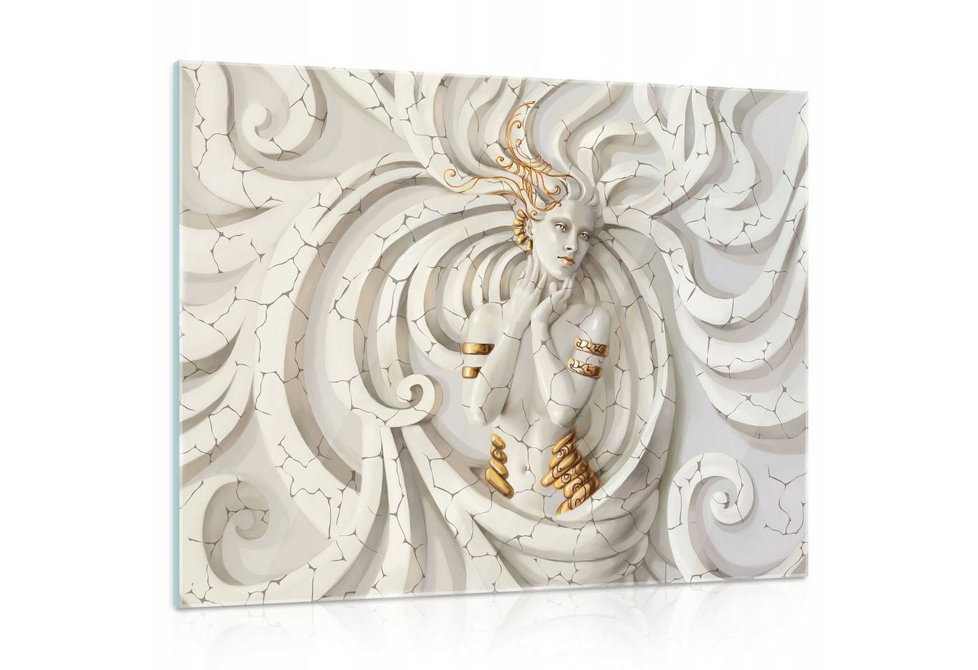 Wallarena Glasbild Frau Medusa, 80x60 cm Modern Glasbilder Wohnzimmer Schlafzimmer Badezimmer, Bild Auf Glas Wandbilder, Frau (Einteilig), Premium Glasbilder von Wallarena