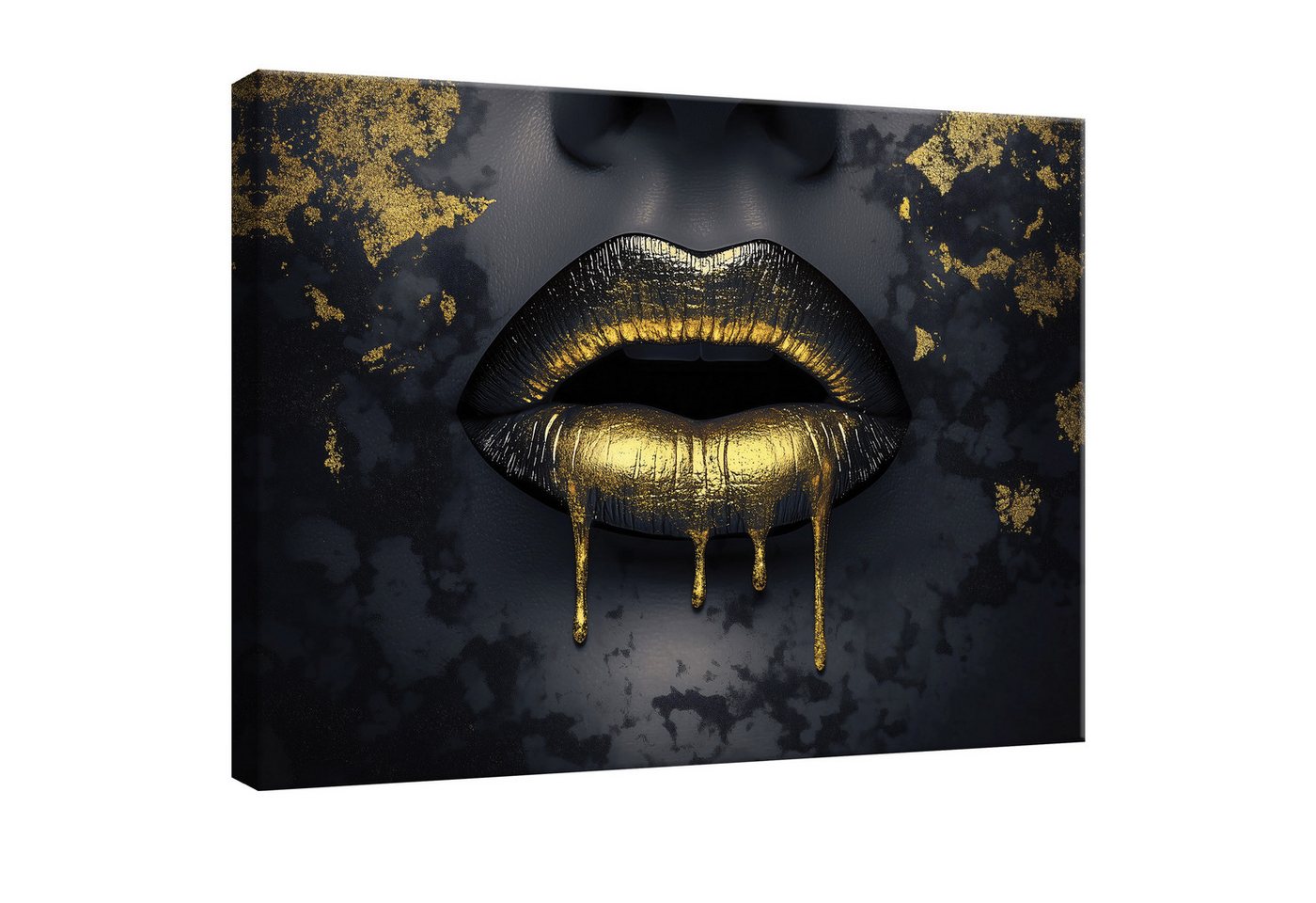Wallarena Leinwandbild Abstrakt Gold Wandbild XXL Leinwandbilder Modern Wand Deko Bild, Abstrakt - Frau (Bilder Gross XXL Einteilig, 1 St), Leinwandbild Wohnzimmer Badezimmer Küche Wand Deko Bilder Modern 60x40 von Wallarena