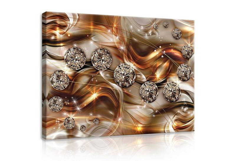 Wallarena Leinwandbild Abstrakt Modern Wandbild Leinwand Bilder Groß XXL Wanddeko, Abstrakt - Gold (Bilder Gross XXL Einteilig, 1 St), Leinwandbild Wohnzimmer Badezimmer WC Wanddeko Bilder Modern 60x40 von Wallarena
