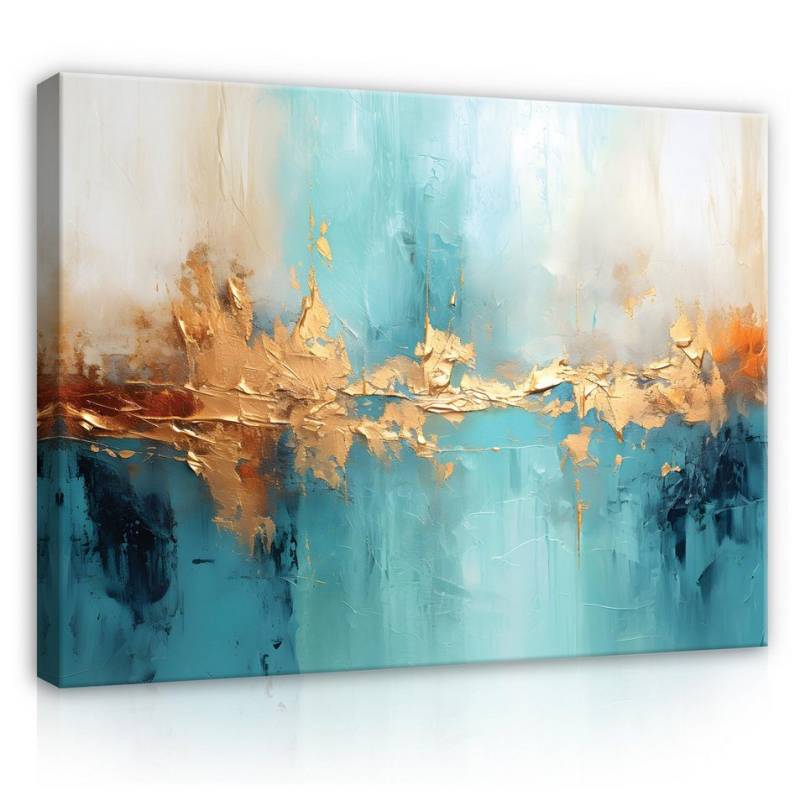 Wallarena Leinwandbild Abstrakt Modern Wandbilder Wand Deko XXL Leinwand Bilder, Abstrakt - Blau (Bilder Gross XXL Einteilig, 1 St), Wand Deko Wohnzimmer Badezimmer Küche Leinwandbild Bilder Modern 60x40 von Wallarena