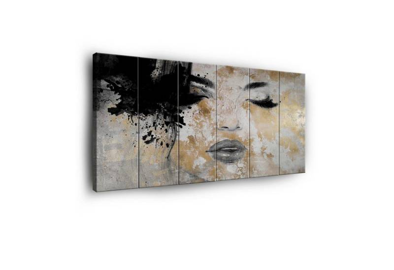 Wallarena Leinwandbild Frau Beton Wandbild XXL Wohnzimmer Schlafzimmer Aufhängefertig, Kunst (Set 3 teilig / Set 4 teilig / Set 5 teilig / Set 6 teilig, 6 St), Wandbilder Leinwandbilder Bilder 90x100 / 120x100 / 150x100 / 180x100 von Wallarena