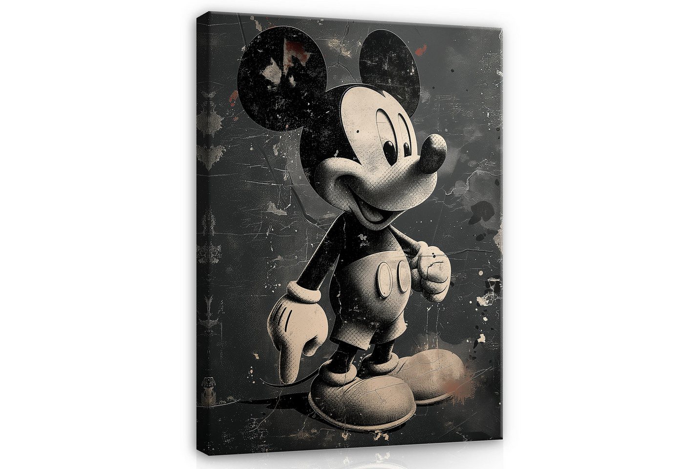 Wallarena Leinwandbild Kinderzimmer Mädchen Jungen Mickey Graffiti Wandbild Modern, Kinder (Einteilig, 1 St), Wandbilder Leinwandbilder Leinwand Bilder Bild Groß Aufhängefertig von Wallarena