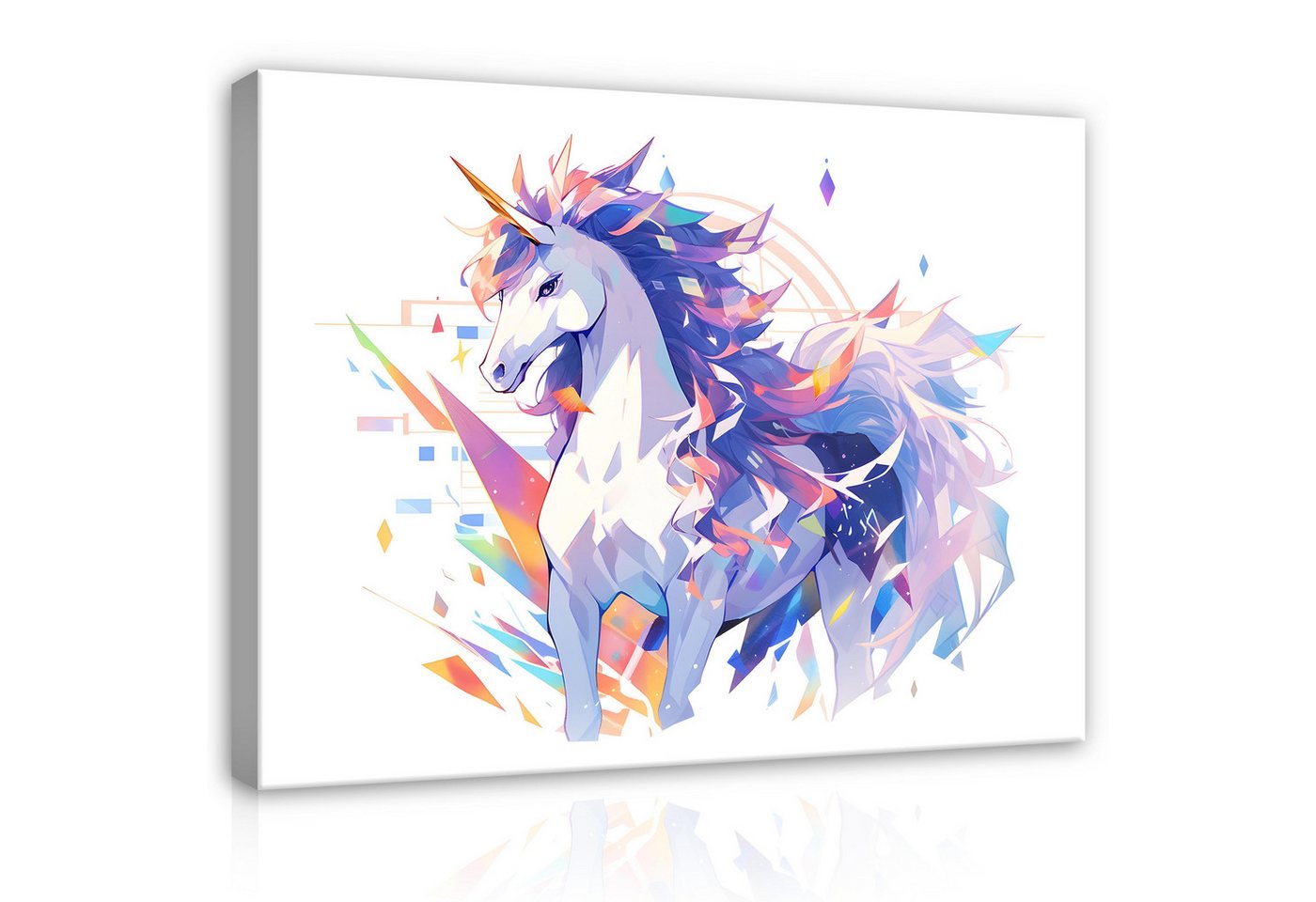 Wallarena Leinwandbild Kinderzimmer Mädchen Pferde Einhorn XXL Wandbilder Bilder Modern, Kinder - Pferd (groß Bilder Wohnzimmer Schlafzimmer Einteilig, 1 St), Bilder Klein Wohnzimmer Schlafzimmer Küche Wandbild Wand Deko 40x30 von Wallarena