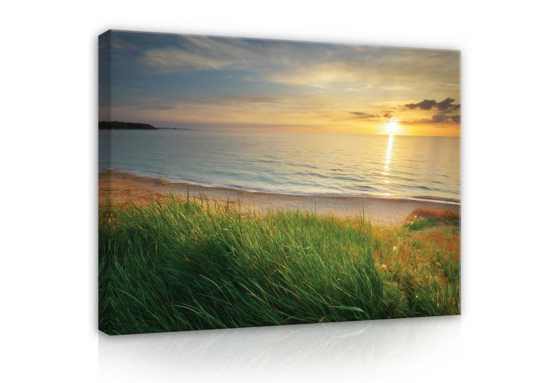 Wallarena Leinwandbild Meer Strand Landschaft Natur Kunst Wandbild XXL Leinwandbilder Modern, Strand (Einteilig, 1 St), Bilder Badezimmer Küche Flur Leinwandbild Wandbilder Wand Deko von Wallarena
