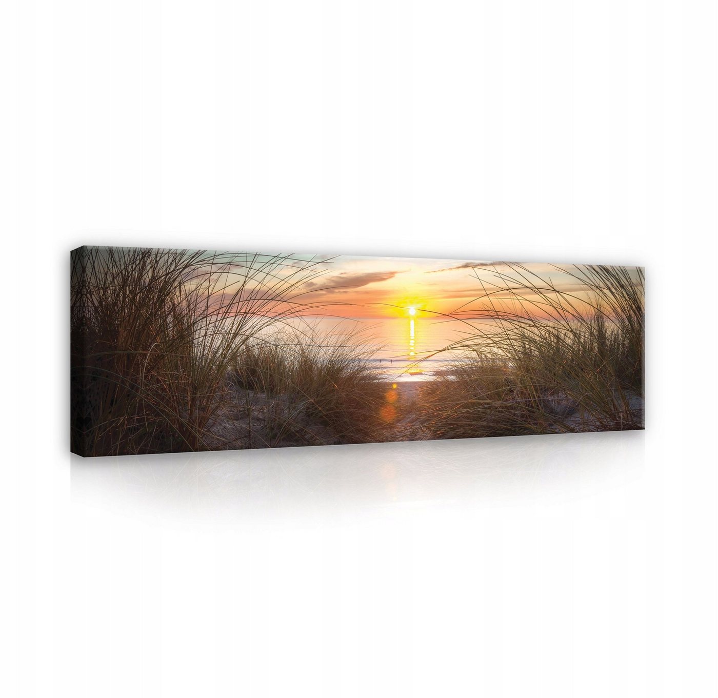 Wallarena Leinwandbild Strand Meer Ostsee Natur Landschaft Wandbild 145x45 cm Groß XXL Wandbilder Leinwandbilder Modern Canvas Kunstdruck Bild Auf Leinwand Bilder Panoramabild für Wohnzimmer Schlafzimmer, Strand Meer (Einteilig), Aufhängefertig von Wallarena