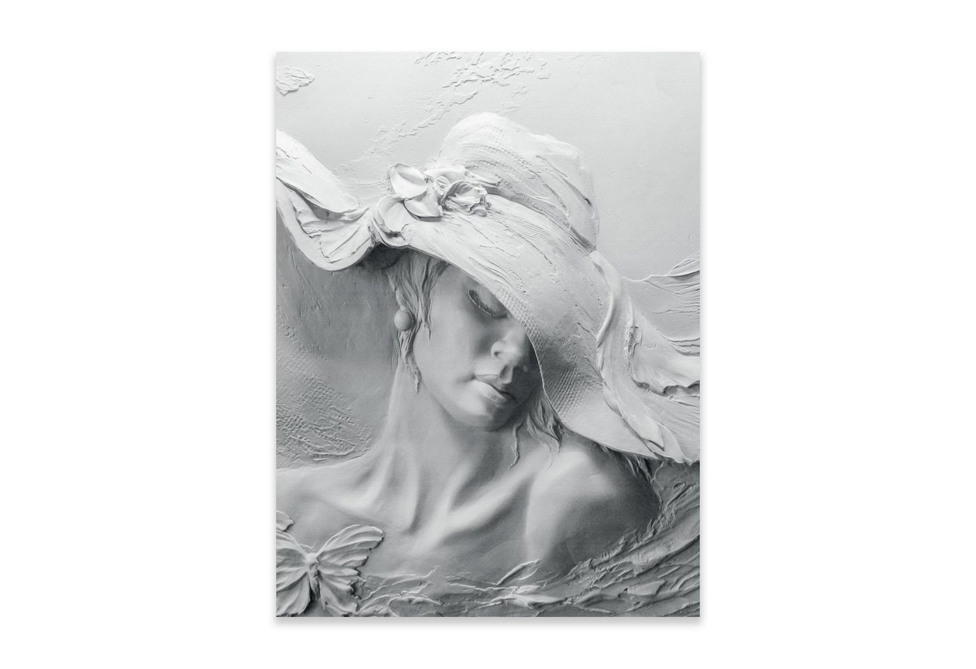 Wallarena Poster Frau Abstrakt Grau Wohnzimmer Schlafzimmer Kunstdruck Wandbild XXL, Abstrakt (OHNE RAHMEN PREMIUM POSTER, 1 St), Wandbilder Poster 30x40 / 50x70 / 70x100 Küche Flur Wohnzimmer von Wallarena
