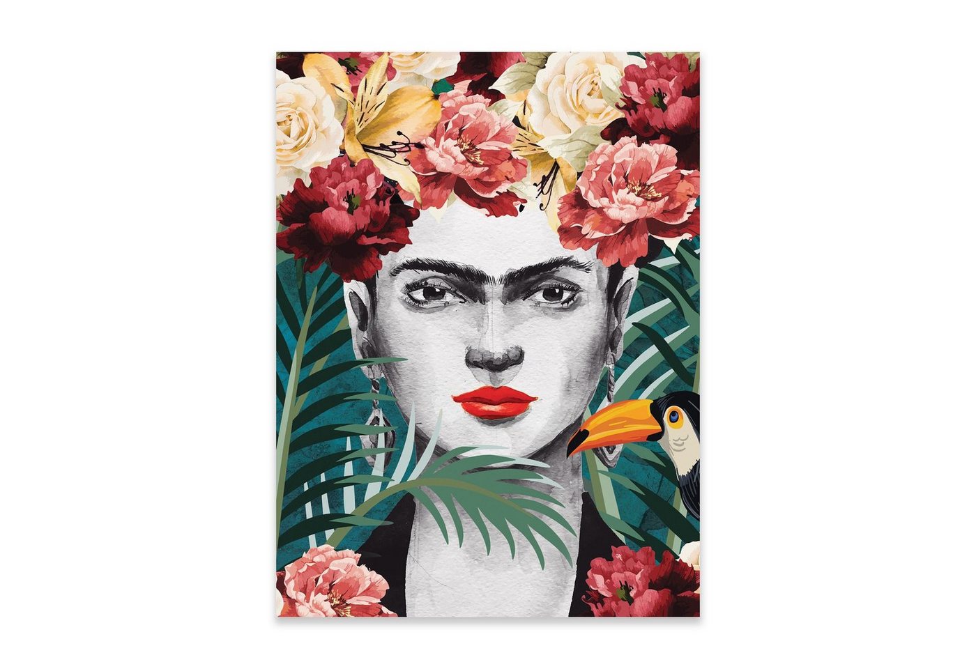 Wallarena Poster Frau Frida Kahlo Wohnzimmer Schlafzimmer Kunstdruck Wandbild XXL, Abstrakt (OHNE RAHMEN PREMIUM POSTER, 1 St), Größen zur Auswahl: 30x40 cm / 50x70 cm / 70x100 cm von Wallarena