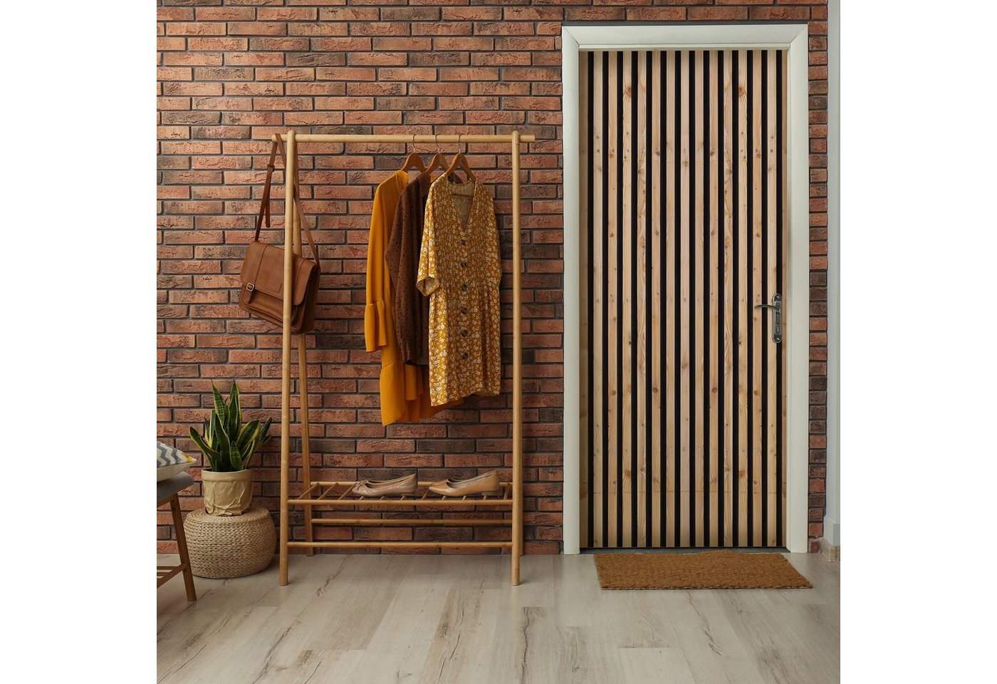 Wallarena Türtapete Selbstklebend Holzoptik Bretter 3D Effekt Türposter Türfolie Türaufkleber Fototapete für Tür, 91x211 cm, Glatt, Holzoptik, Türtapete Selbstklebend von Wallarena