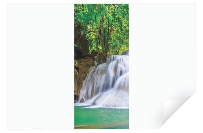 Wallarena Türtapete Selbstklebend Wald Wasserfall Natur 3D Effekt Türposter Tür 91x211, Glatt, 3D-Optik, Türtapete Selbstklebend von Wallarena